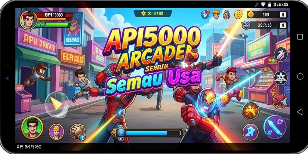 Tangkapan layar utama API5000 menunjukkan aksi gameplay arcade yang mendebarkan.