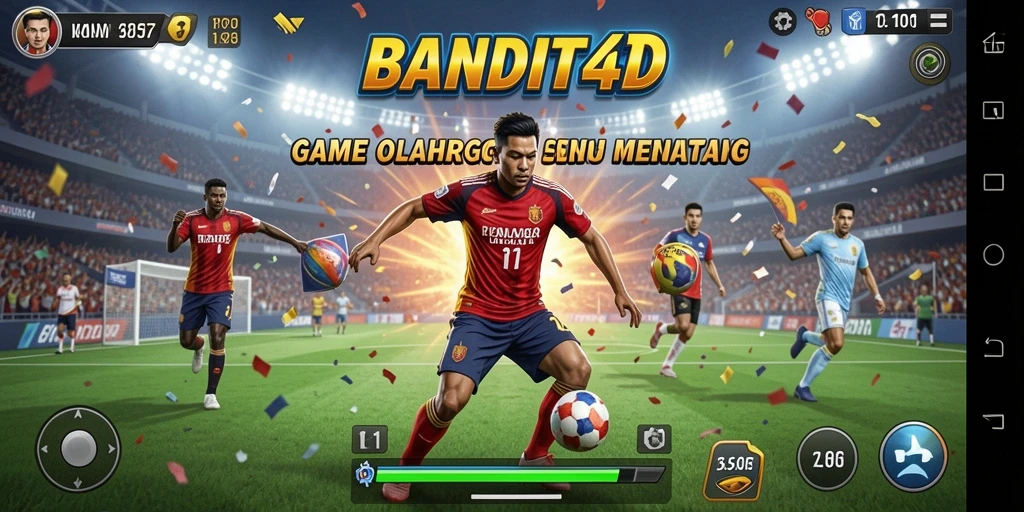 Screenshot gameplay BANDIT4D menunjukkan aksi olahraga yang intens dan grafis yang menarik.