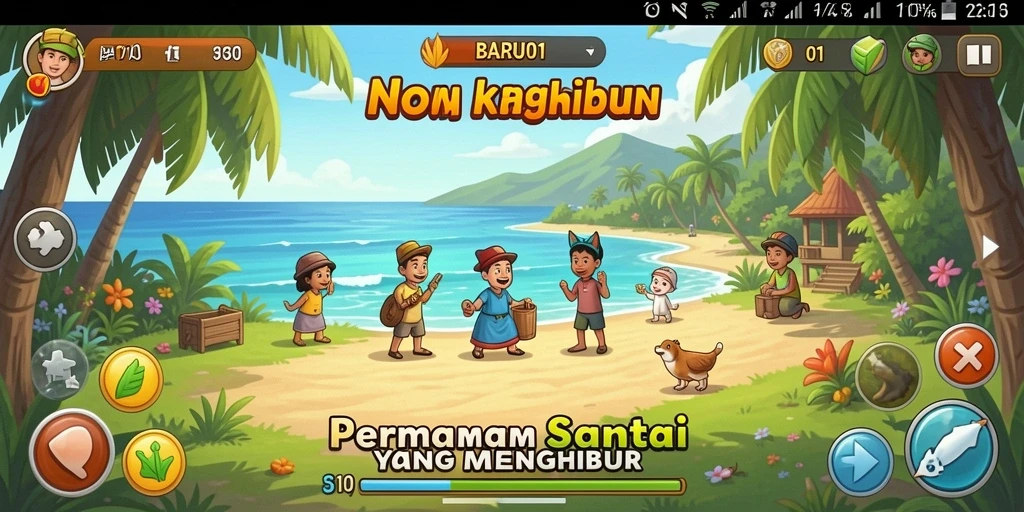 Tampilan gameplay <strong>BARU01</strong> yang penuh warna dan menarik.