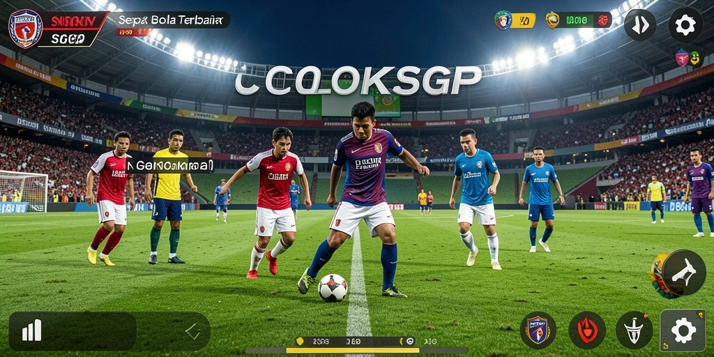 Screenshot menampilkan gameplay mendebarkan di COLOKSGP dengan aksi sepak bola yang intens.