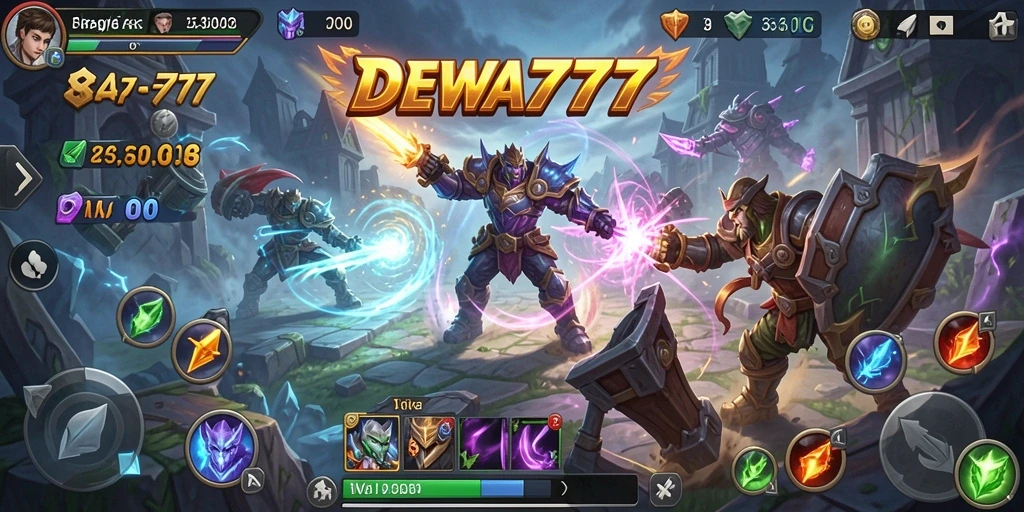 Tampilan gameplay menarik di DEWA777 saat bertempur.