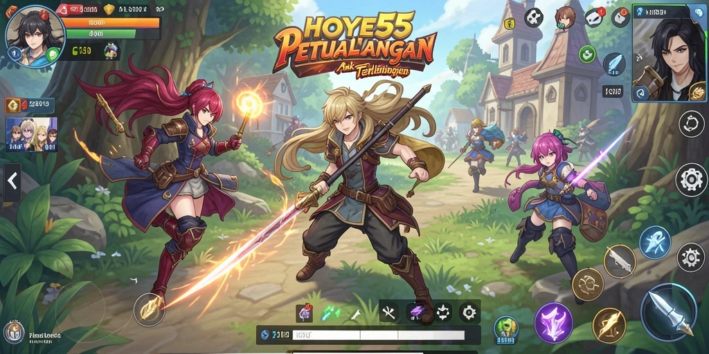 Tampilan menarik dari gameplay Anime di HOYE55.