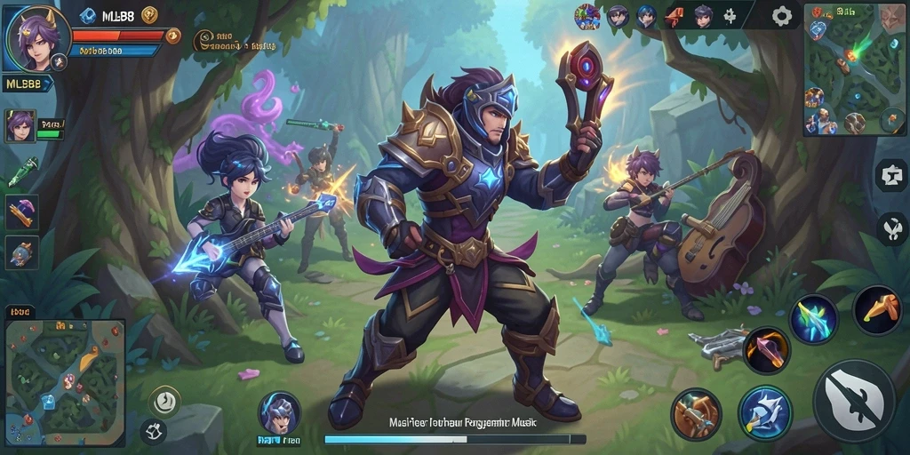 Tampilan gameplay menarik dari MLBB8 dengan iringan musik.
