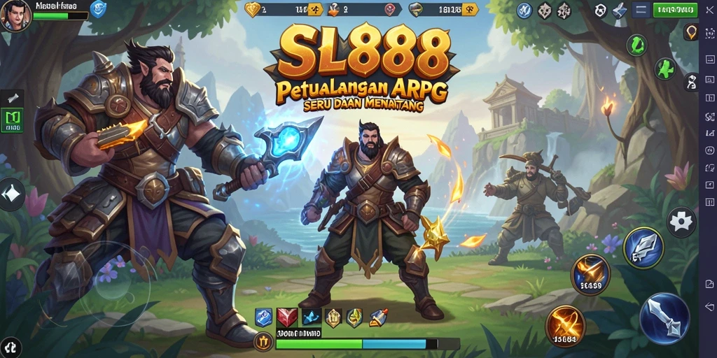 Screenshot SL888 menampilkan pertarungan epik dalam dunia ARPG yang fantastis.
